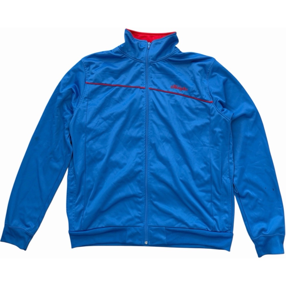 Hurley Royal Blue Zip Up Track Jacket With Red Trim Size Large *Read Description